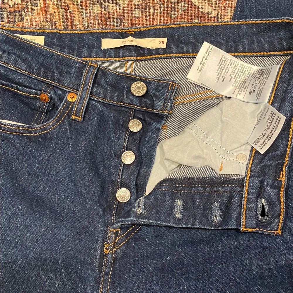 Classic High-Rise Straight Jeans in Dark Blue - Picture 8 of 14